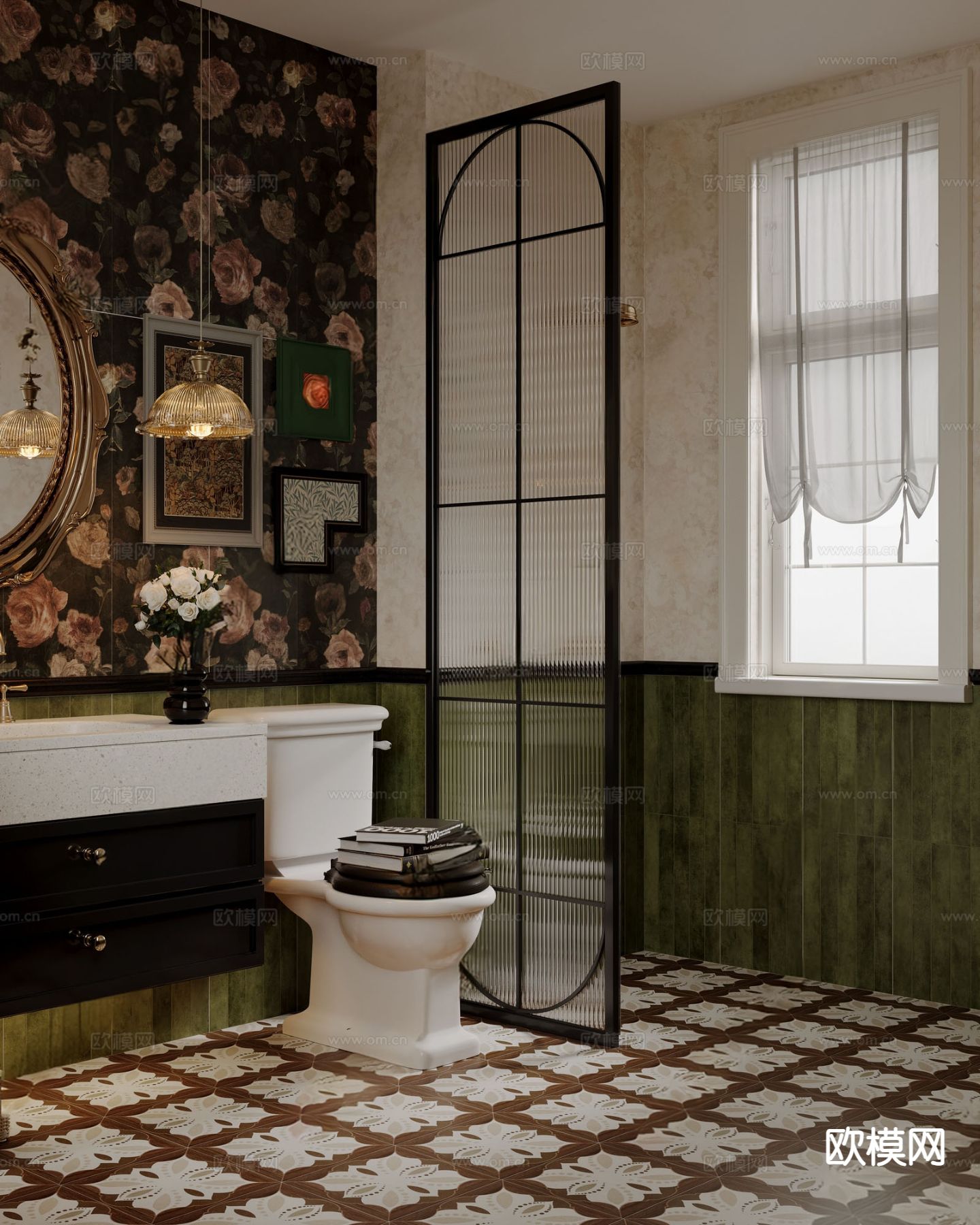 美式卫生间 浴室su模型下载（渲染图2）