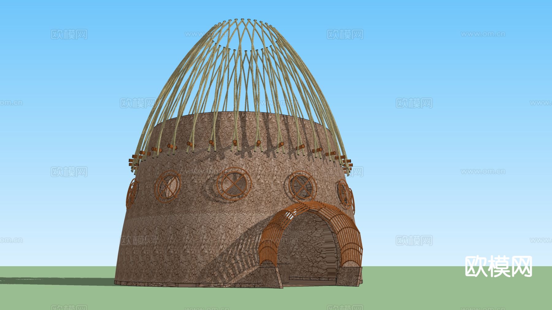 侘寂民宿 小木屋su模型下载（渲染图1）