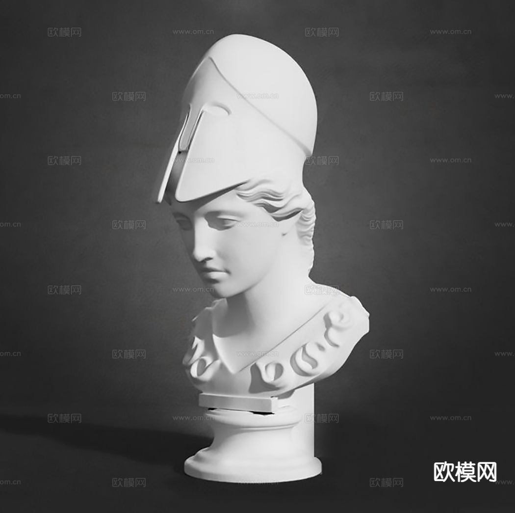 人物雕塑 石膏雕塑su模型下载（渲染图2）