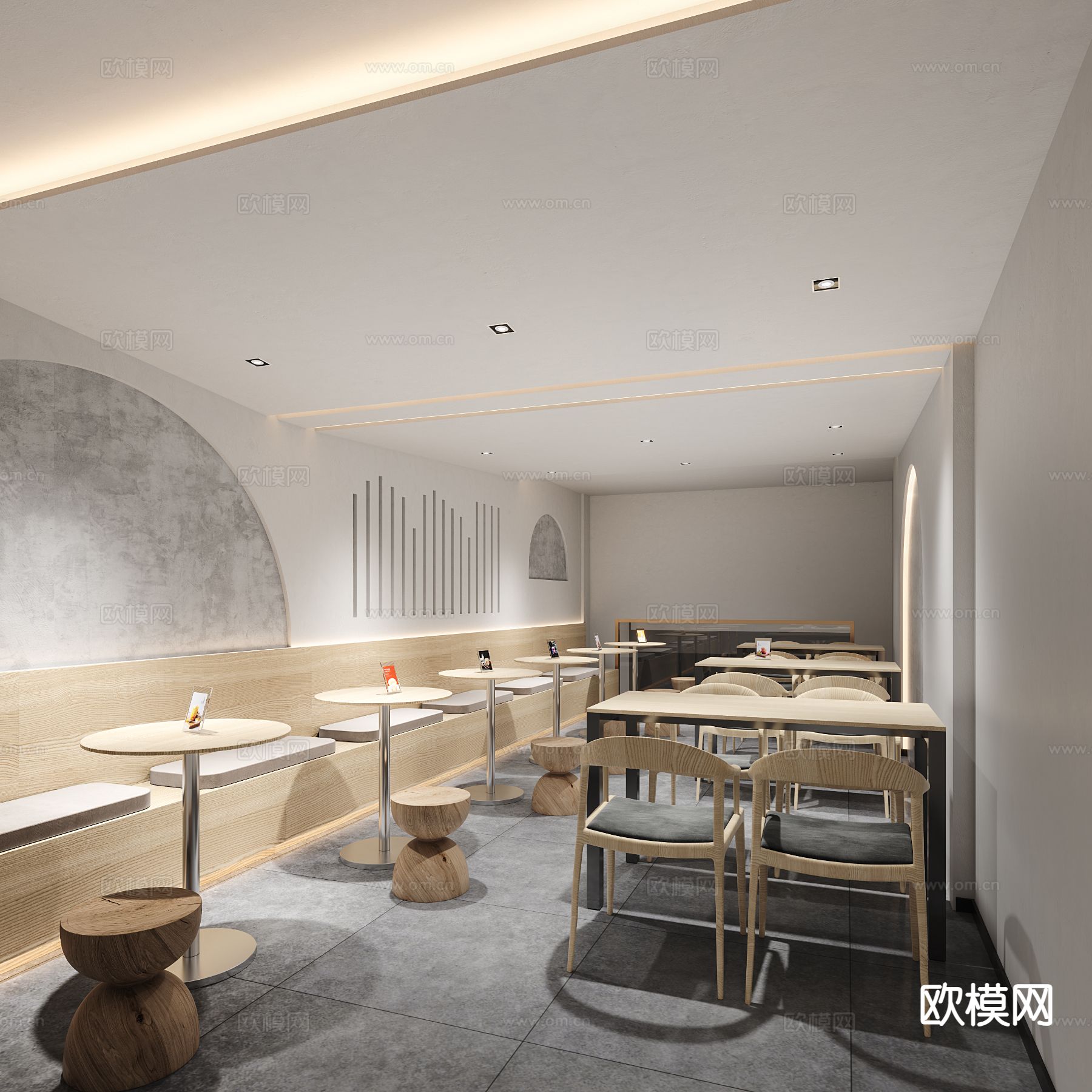 现代奶茶店3d模型