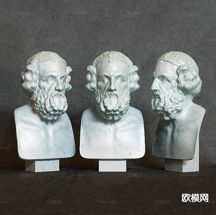 人物雕塑 石膏雕塑su模型下载（渲染图2）