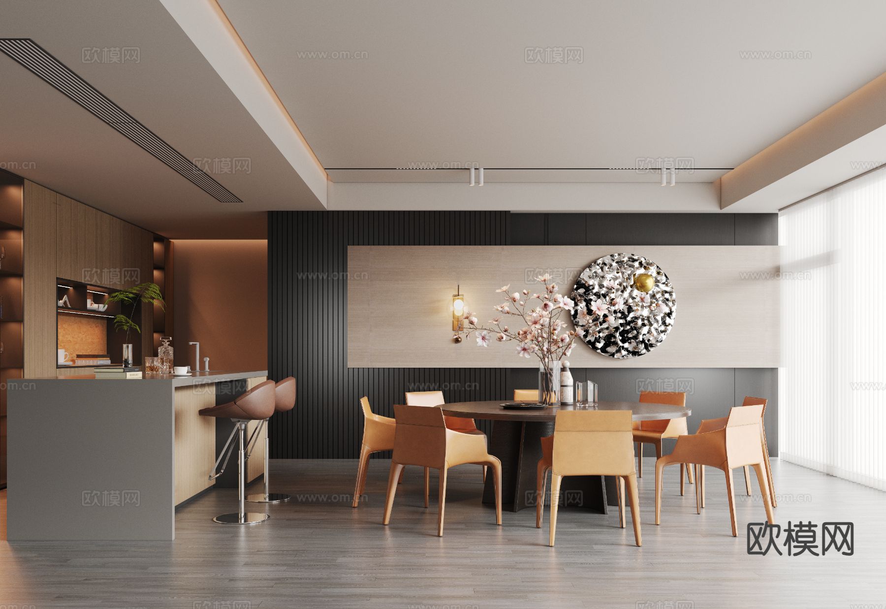 意式餐厅3d模型下载