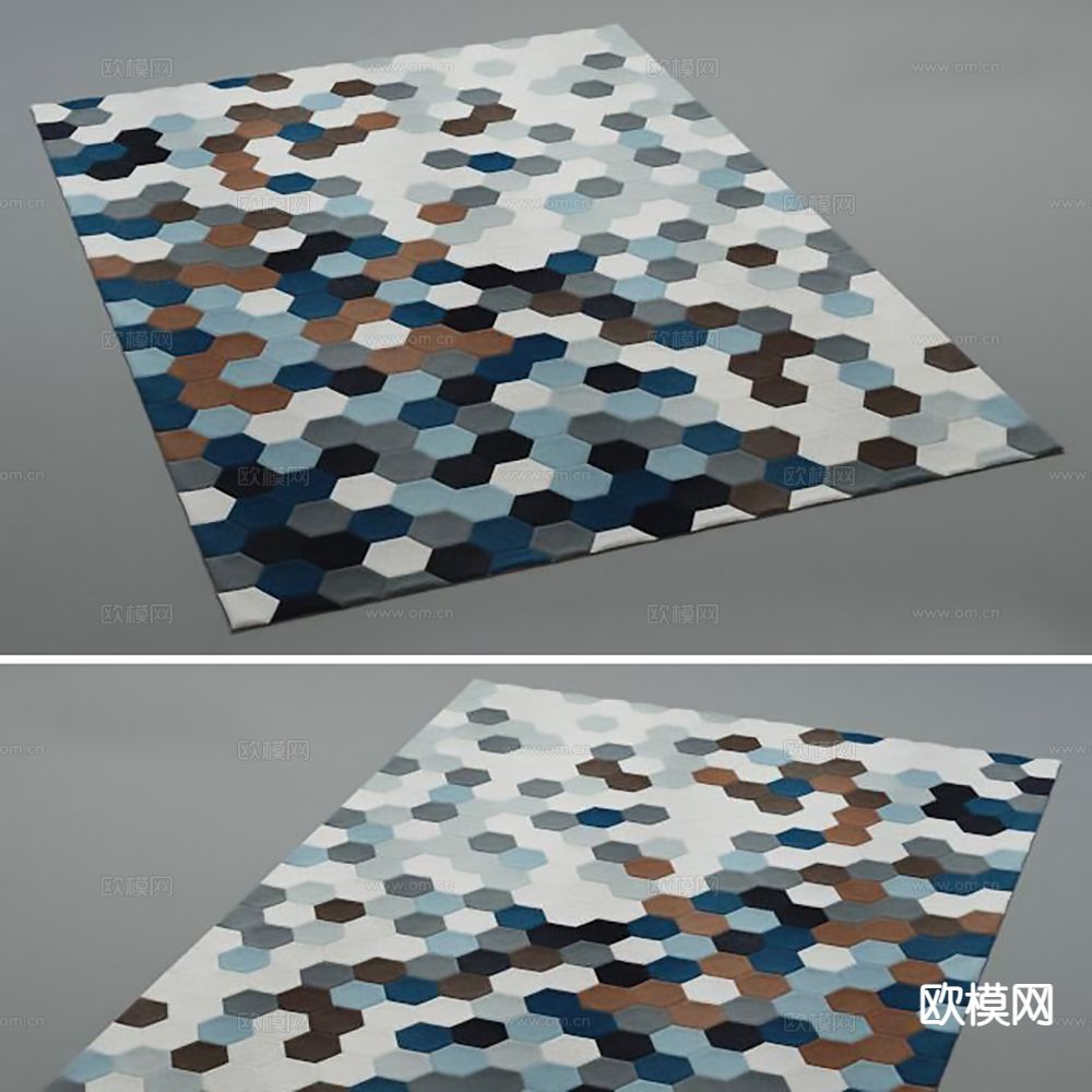 方形地毯  客厅地毯 卧室地毯su模型下载（渲染图2）