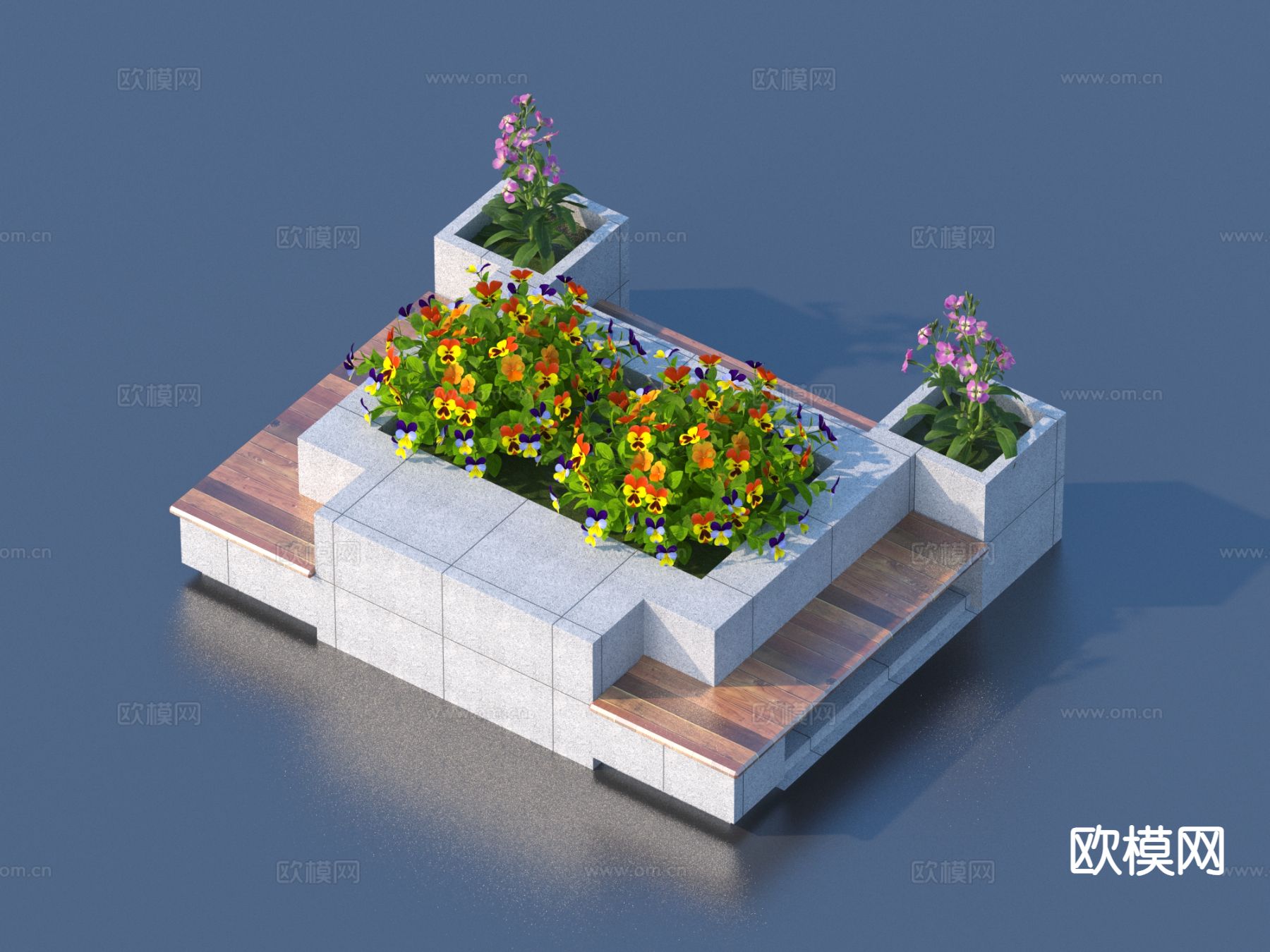 花池 花坛坐椅 景观小品3d模型