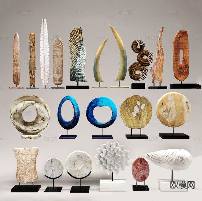 欧式装饰品 桌面摆件 雕塑 工艺品su模型下载（渲染图2）