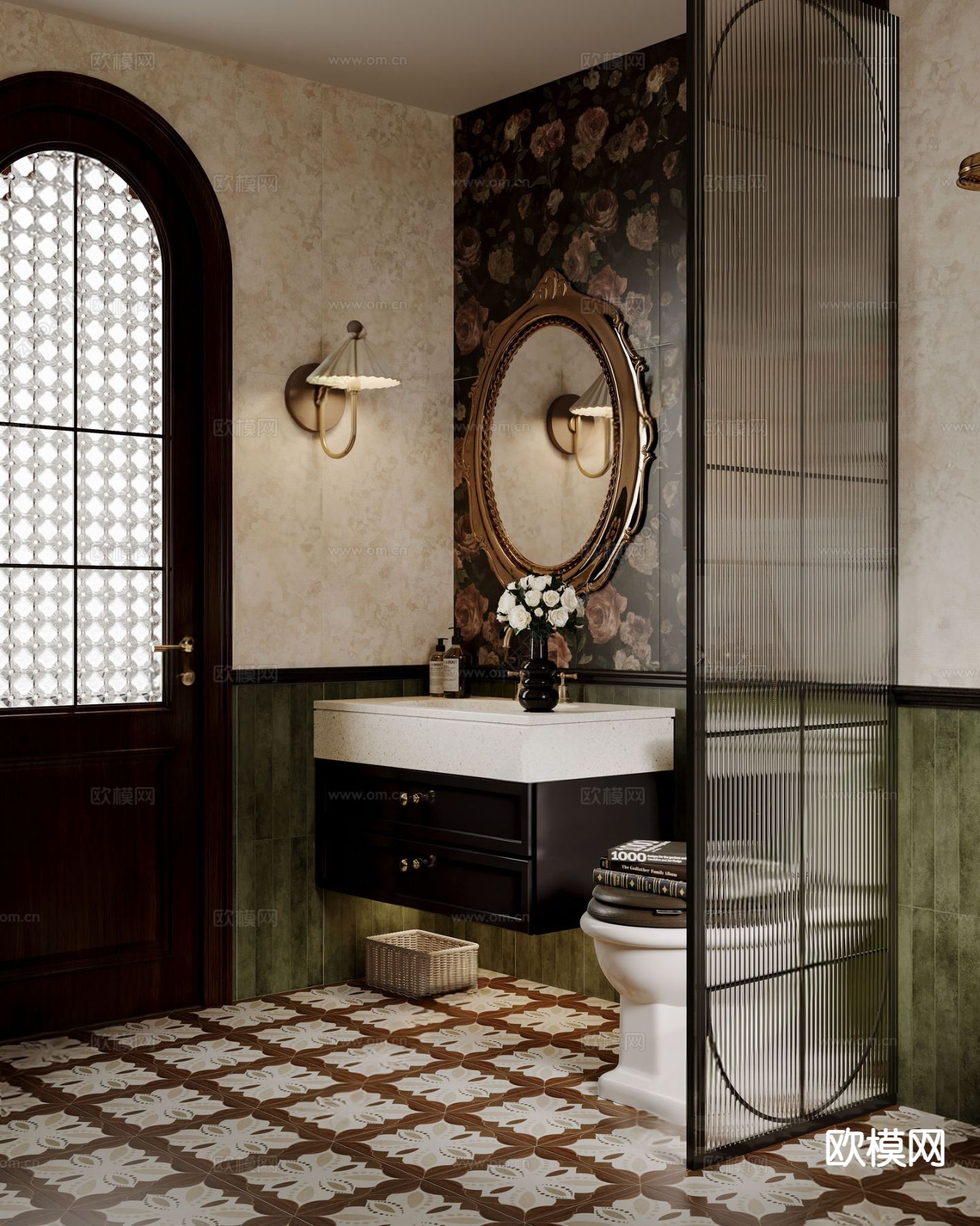 美式卫生间 浴室su模型下载（渲染图3）