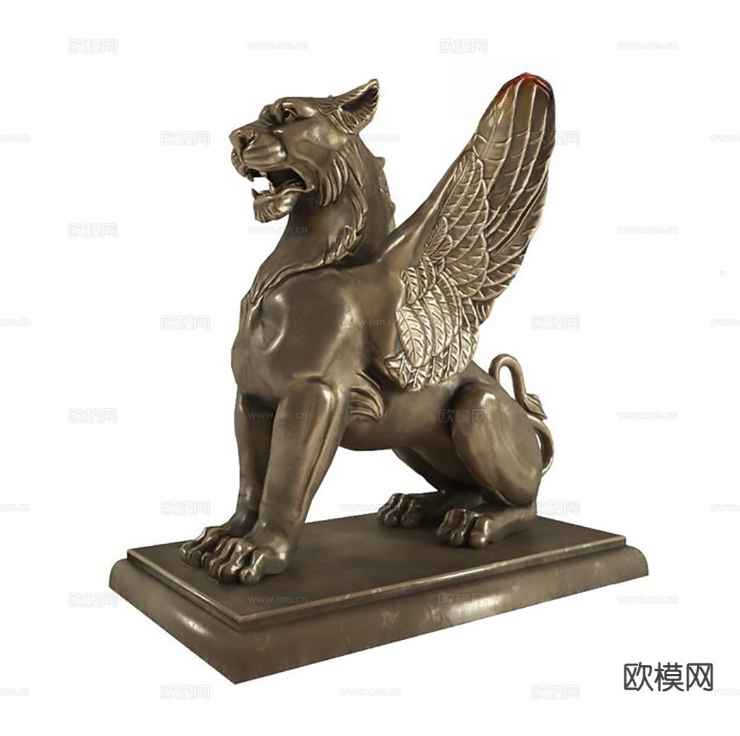 动物雕塑 狮子摆件su模型下载（渲染图2）