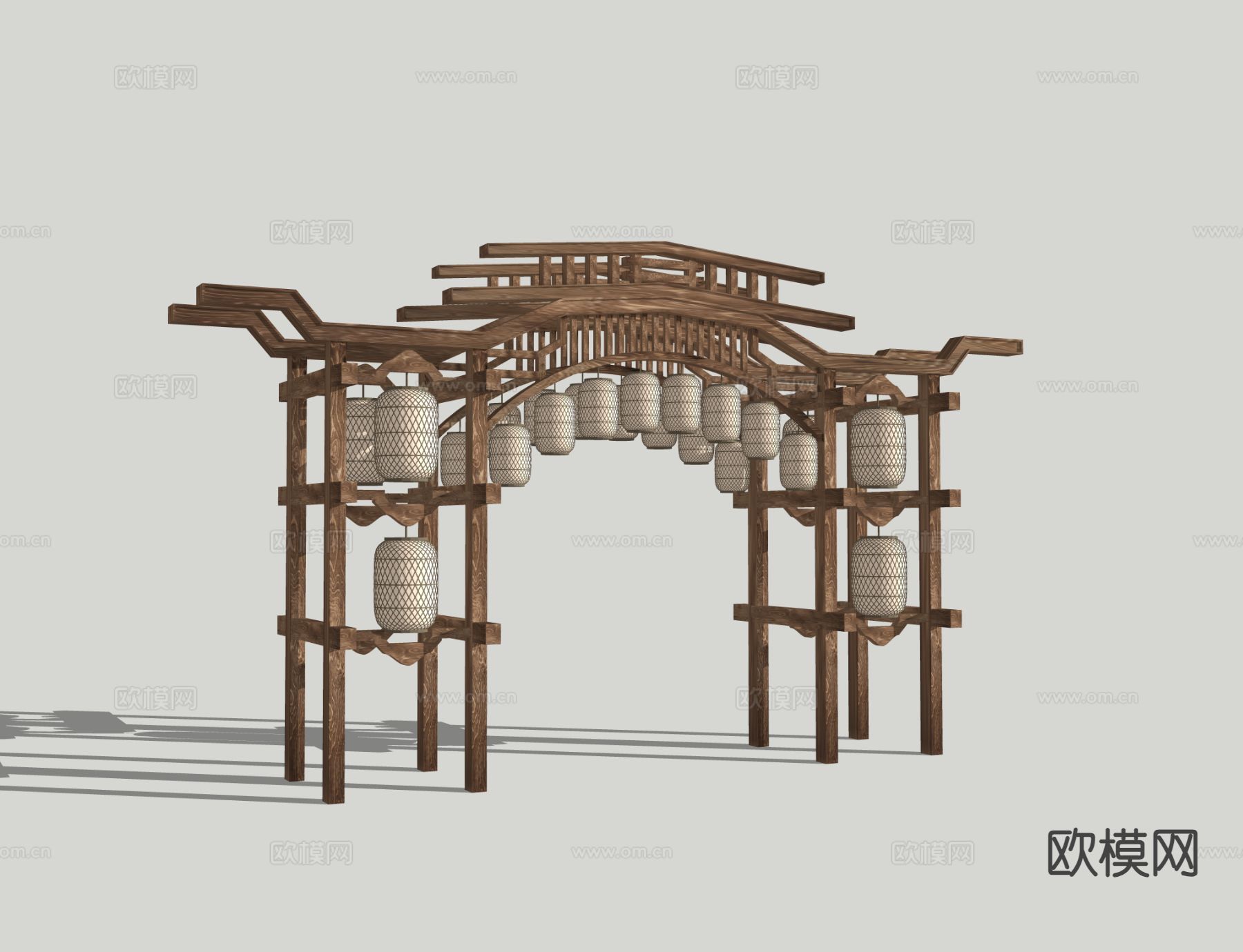 新中式牌坊  门楼3d模型