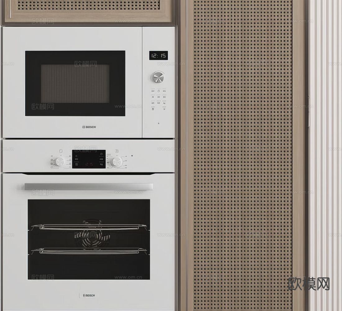 藤编橱柜 餐边柜3d模型下载（渲染图2）