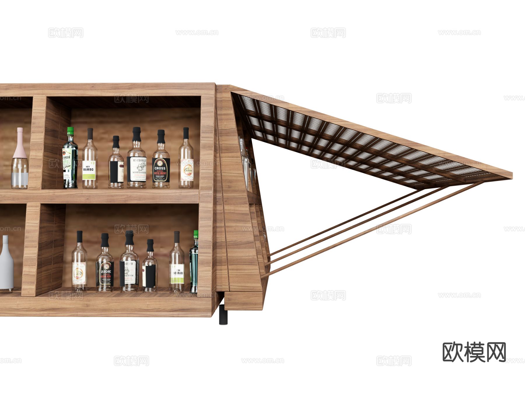 酒水 酒瓶 洋酒 香槟su模型下载（渲染图2）