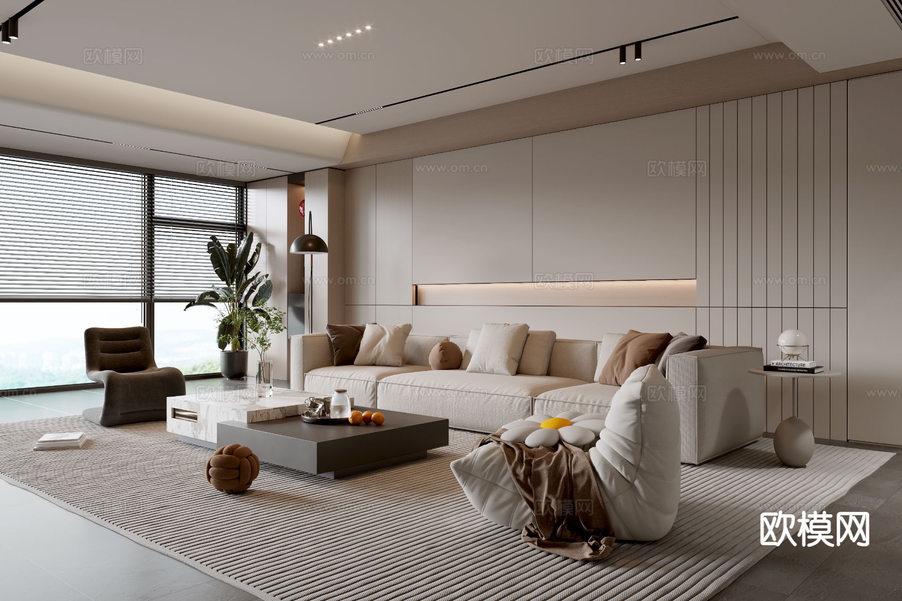 意式客厅3d模型下载