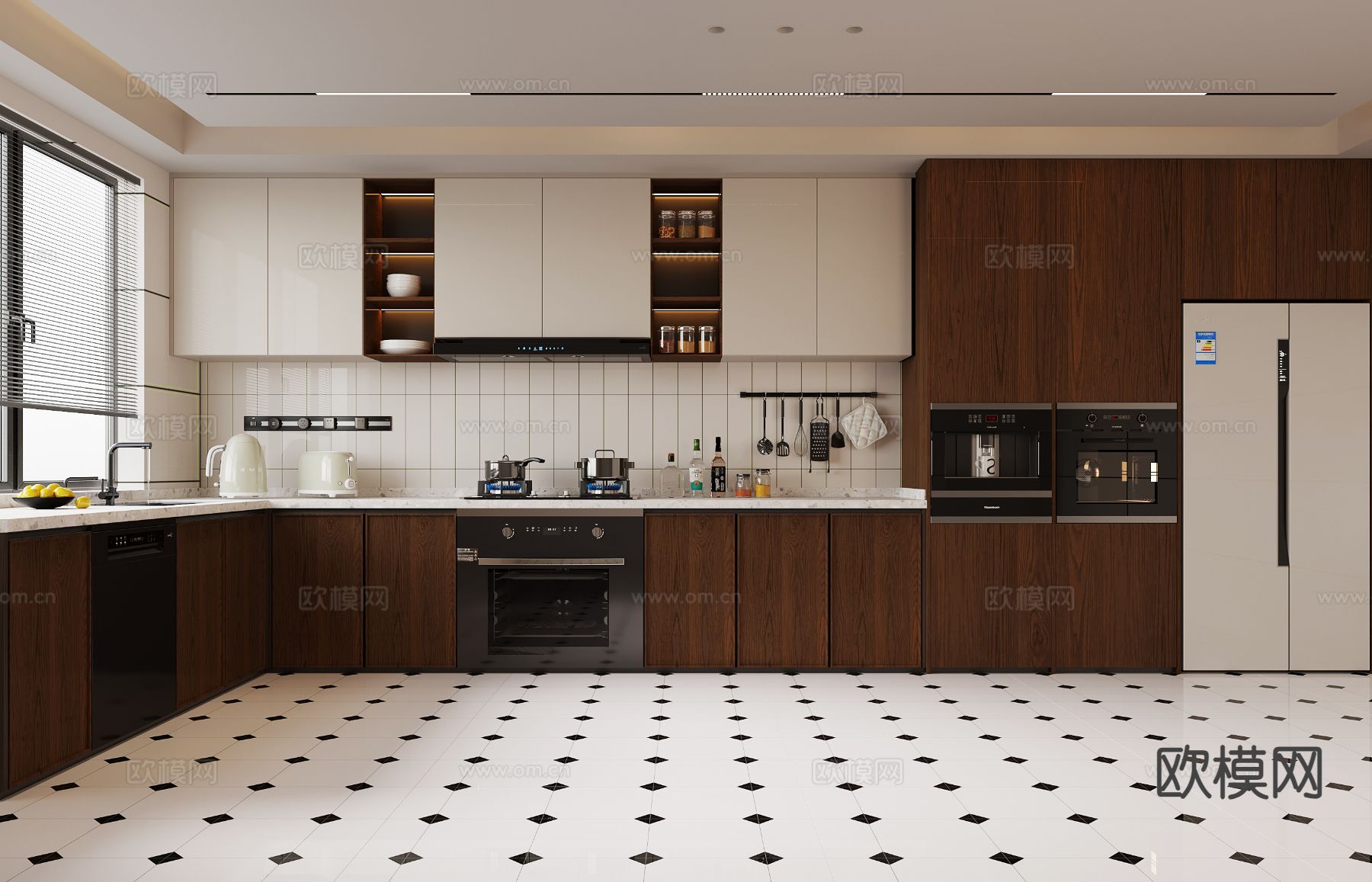 中古风厨房3d模型下载