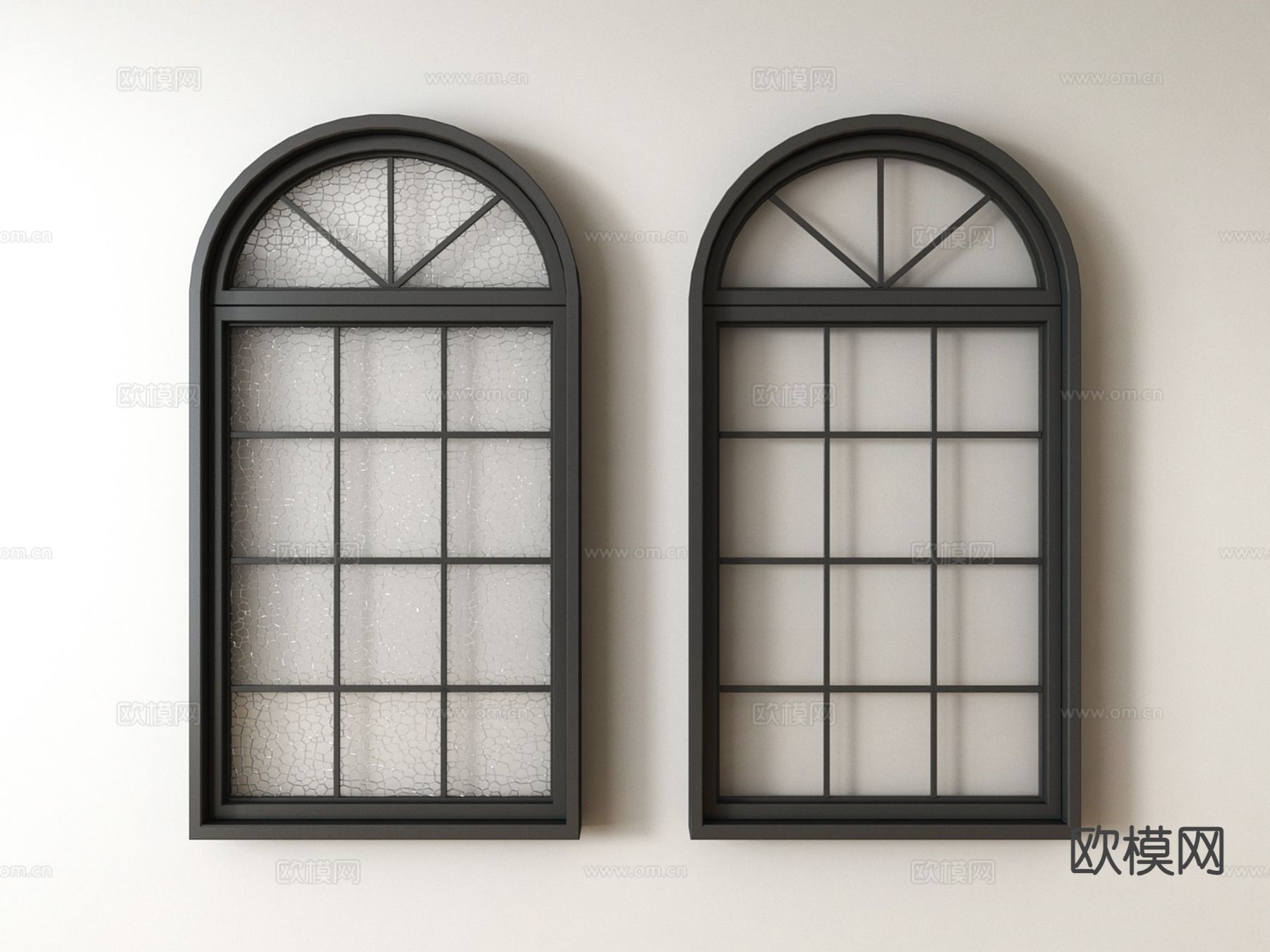 法式窗户 平开窗 玻璃窗su模型下载（渲染图2）
