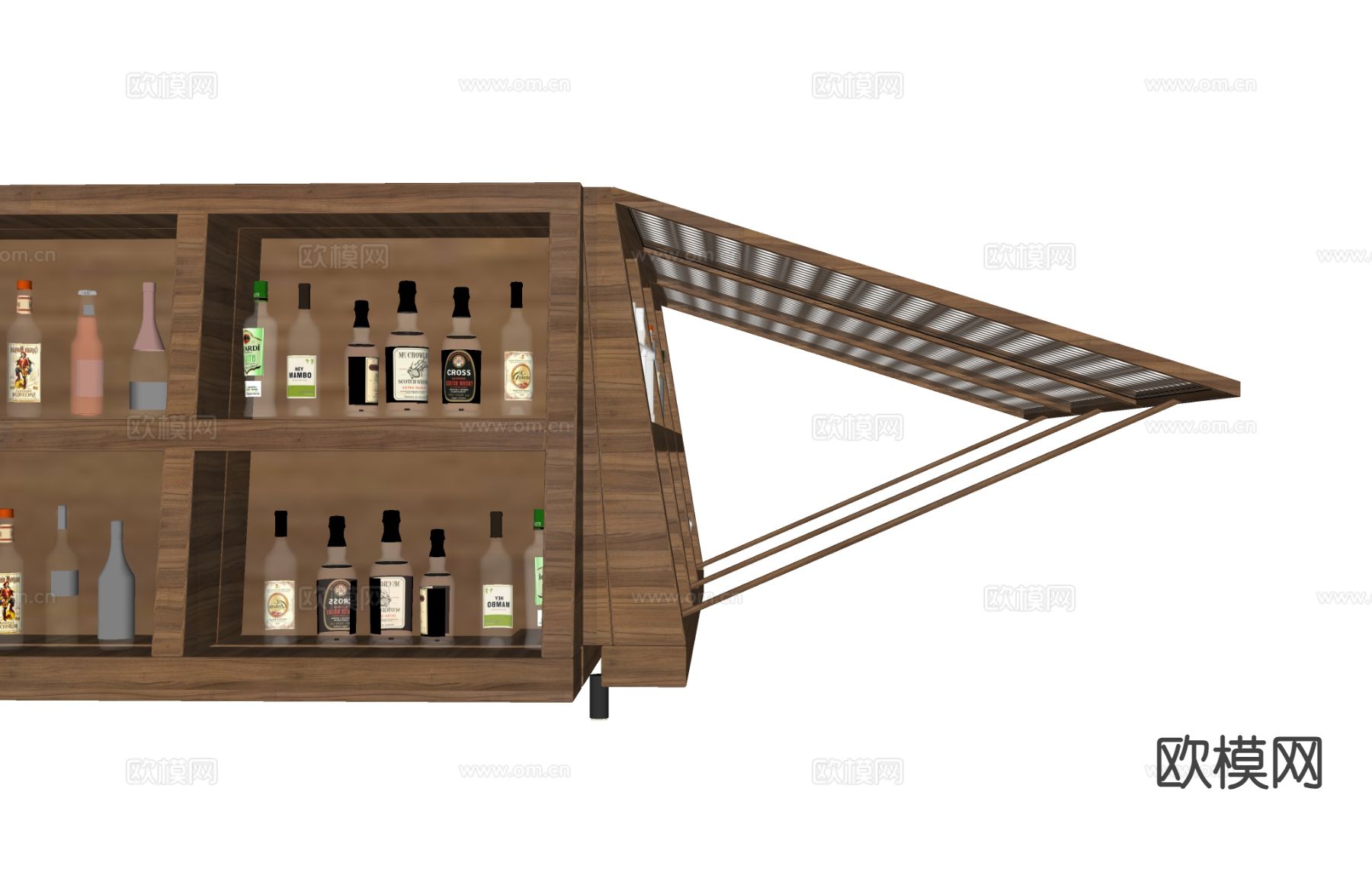 酒水 酒瓶 洋酒 香槟su模型下载（渲染图1）