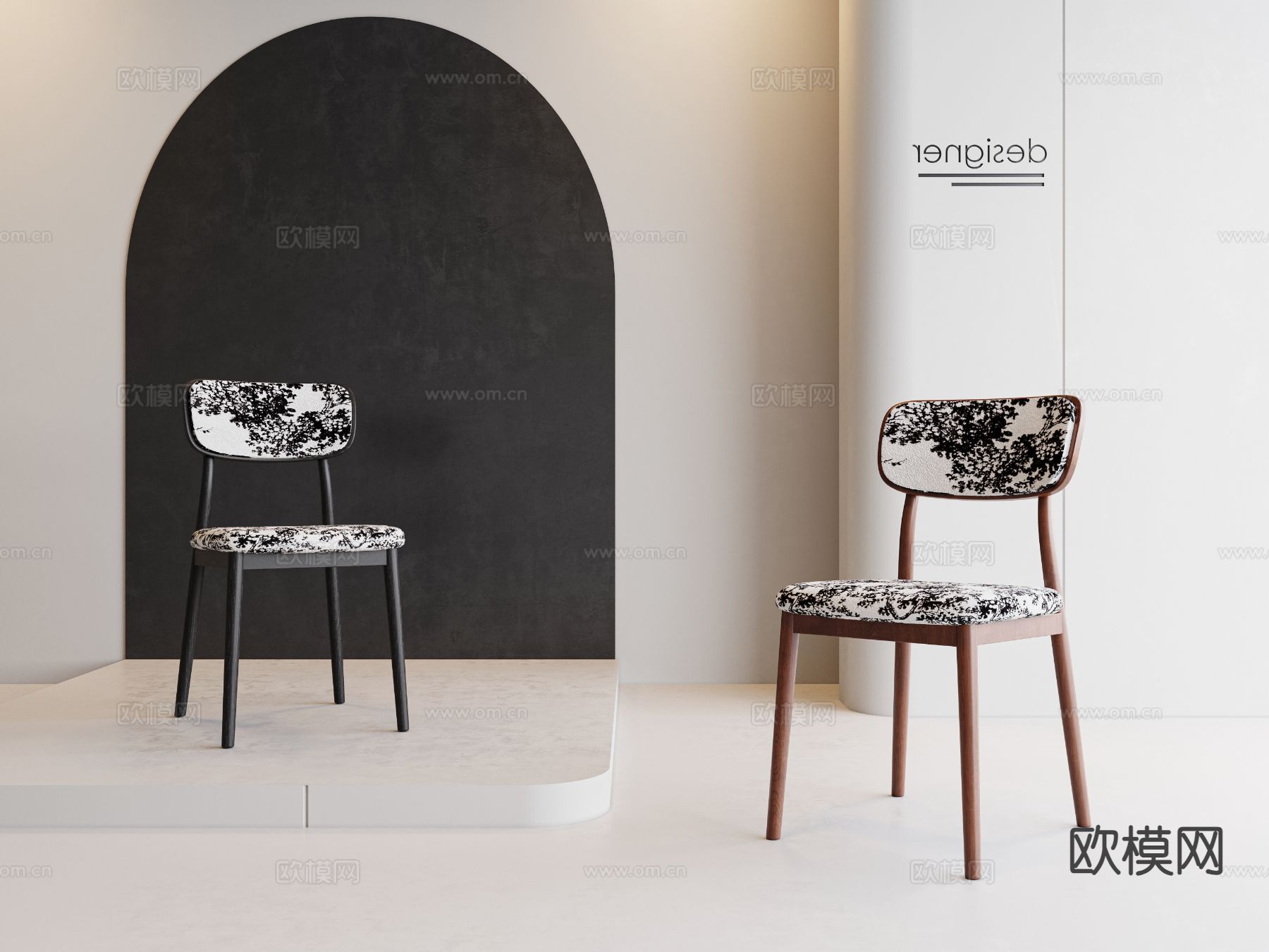 法式餐椅 单椅su模型下载（渲染图2）