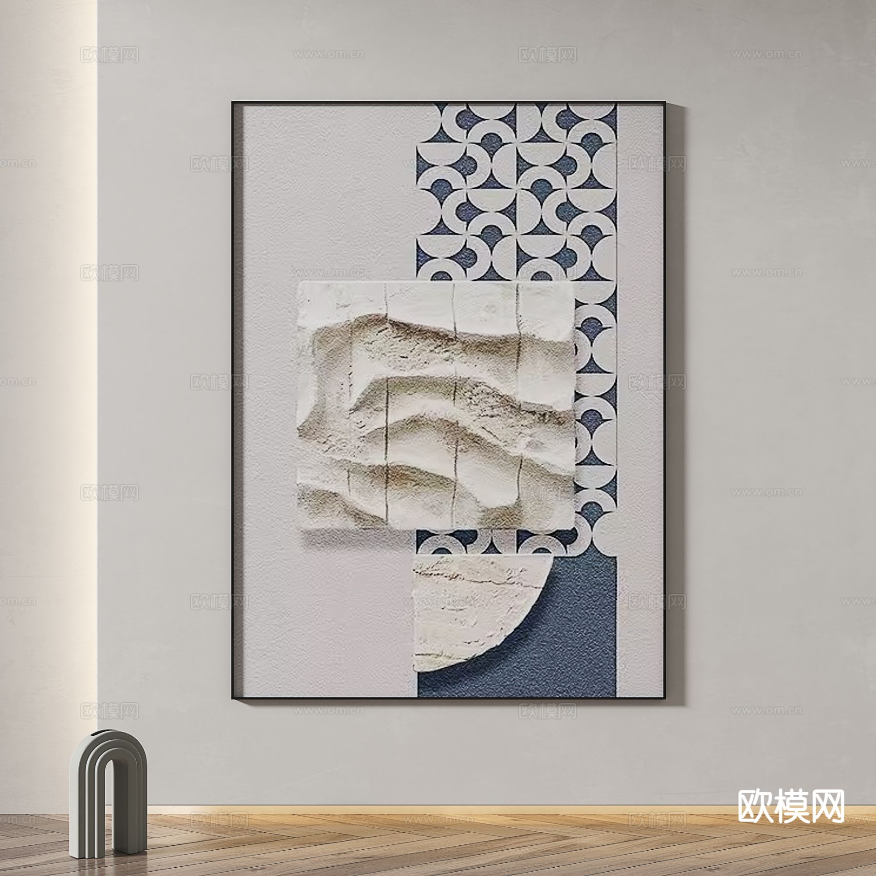 现代立体画 装饰画 抽象画3d模型