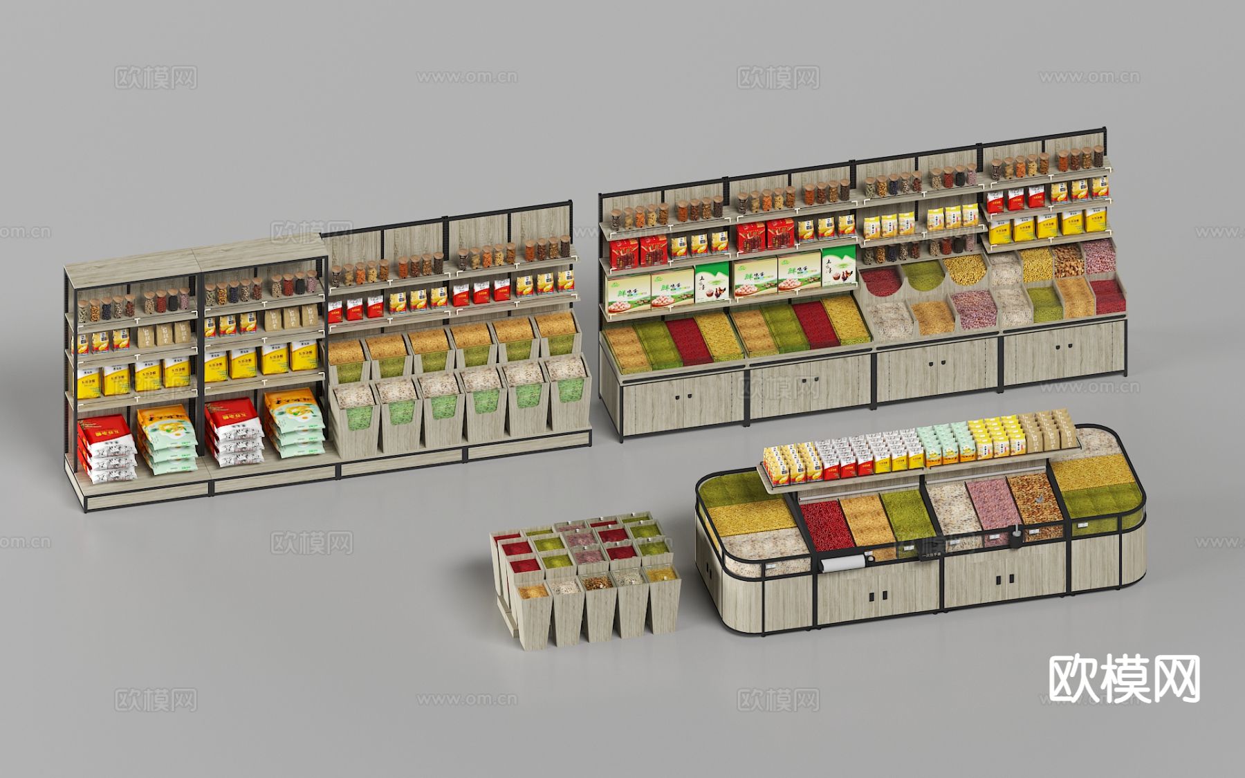 现代超市零食货架 超市货架3d模型