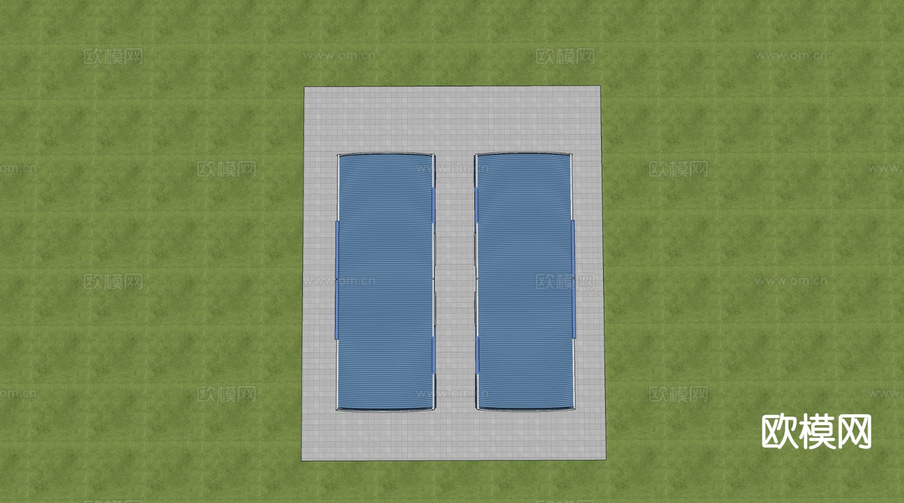 厂房鸟瞰 工业园 产业园su模型下载（渲染图1）