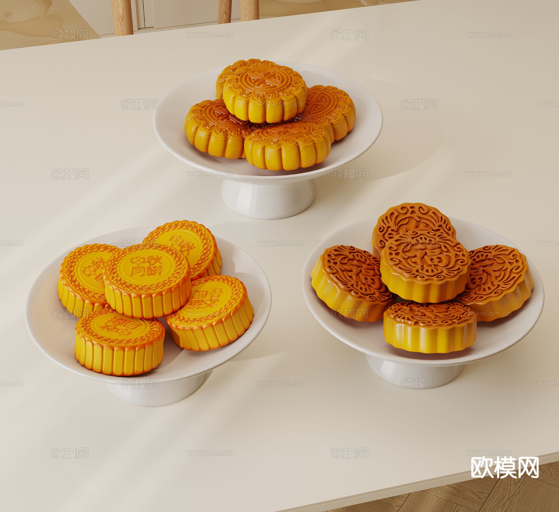 食物 传统美食 中秋月饼3d模型