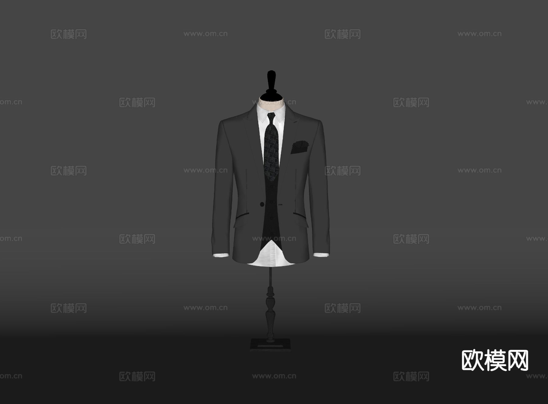 现代衣服 外套 男士西装su模型下载（渲染图1）