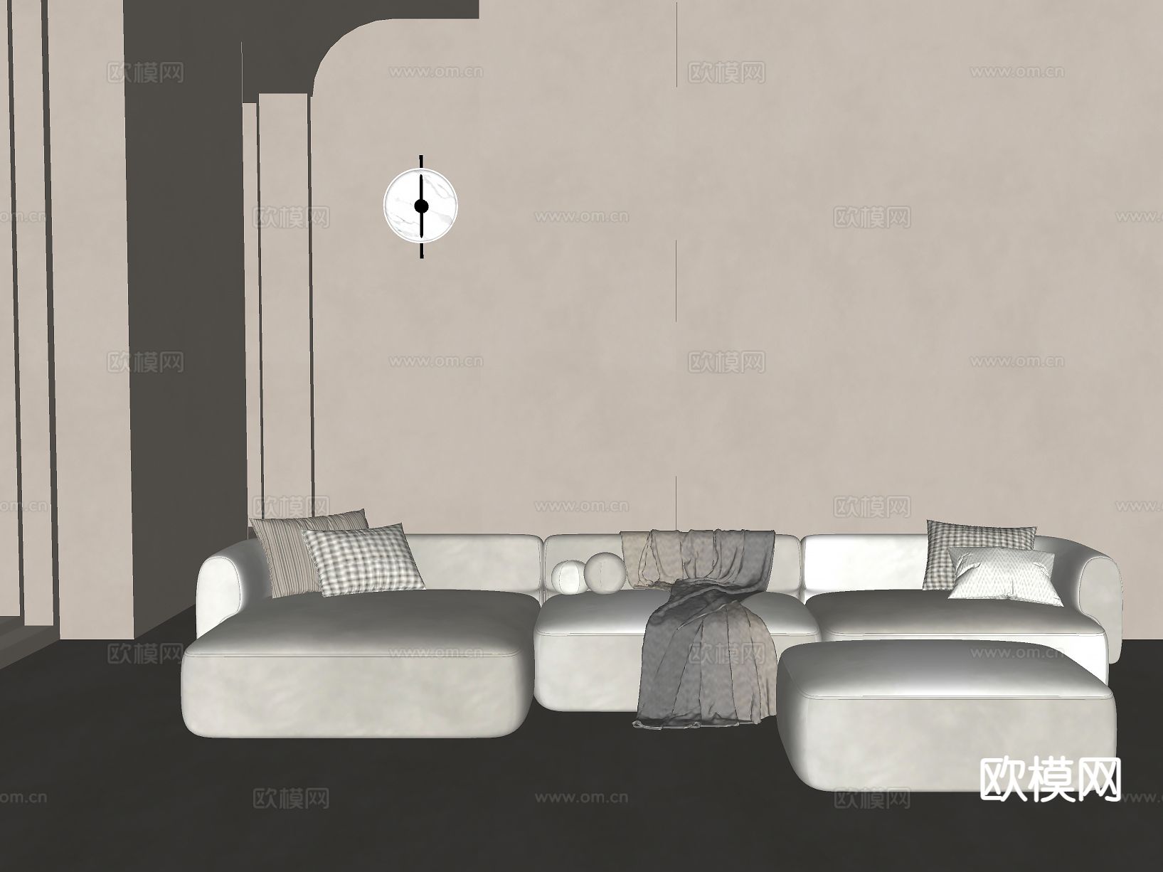 多人沙发 软体沙发su模型