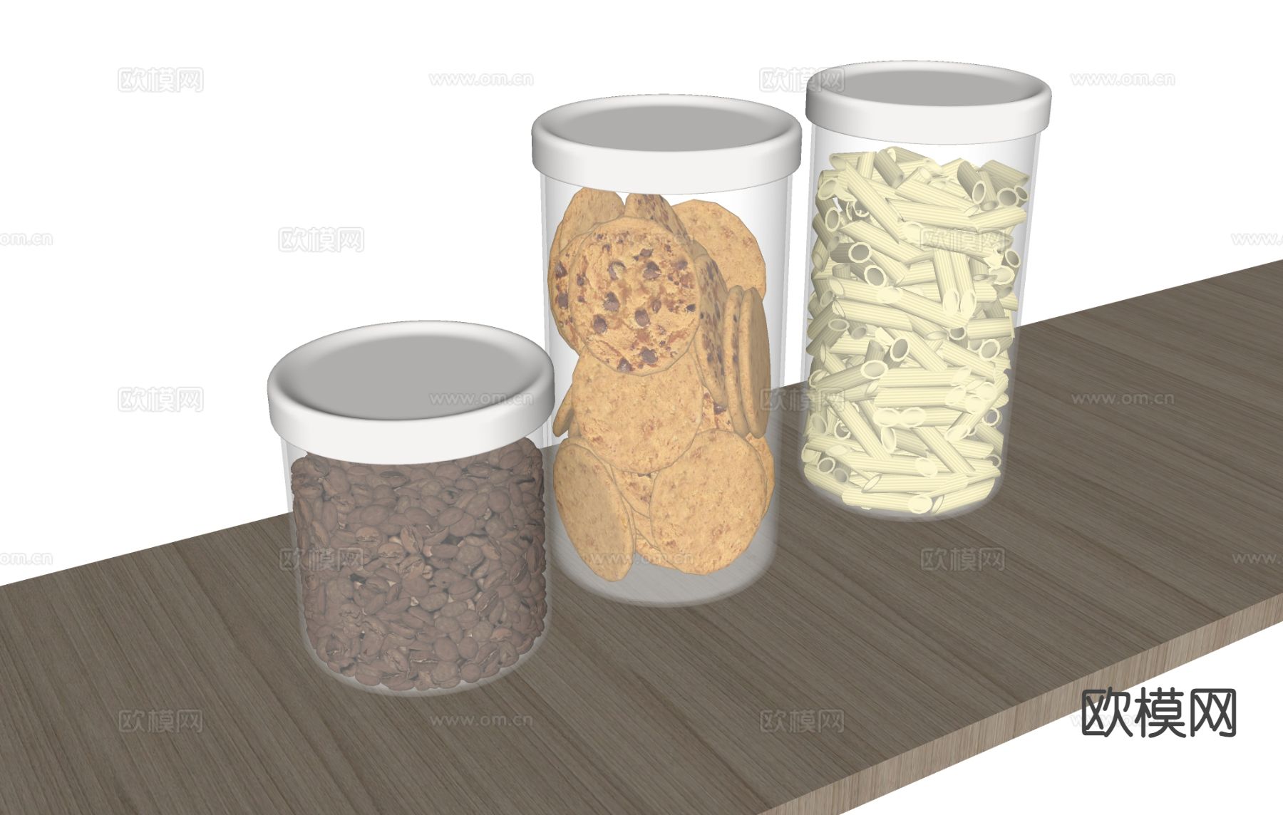 食物 咖啡豆 饼干 通心粉su模型下载（渲染图1）