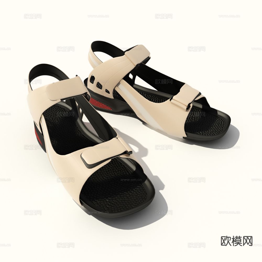 现代凉鞋 女士凉鞋su模型下载（渲染图2）