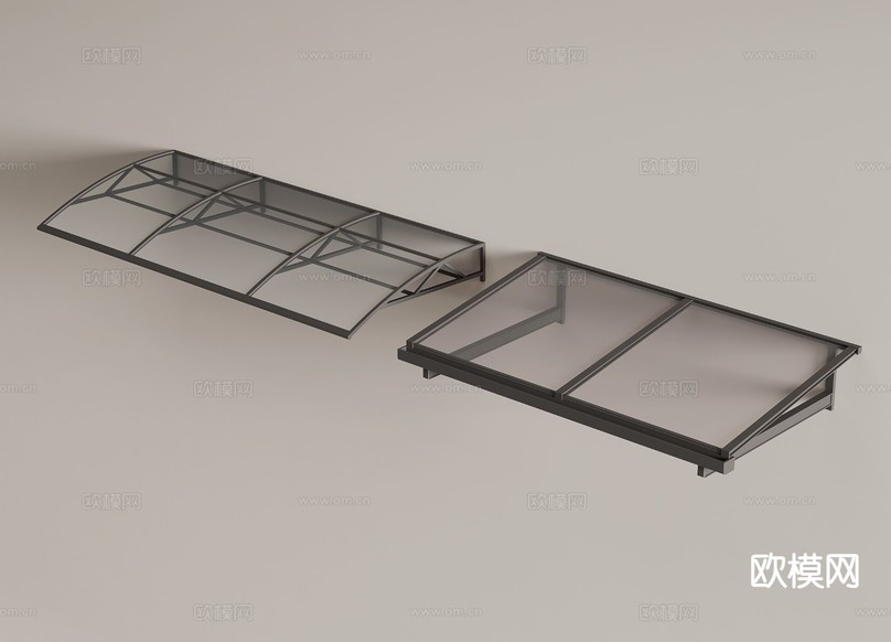 现代玻璃雨棚3d模型下载