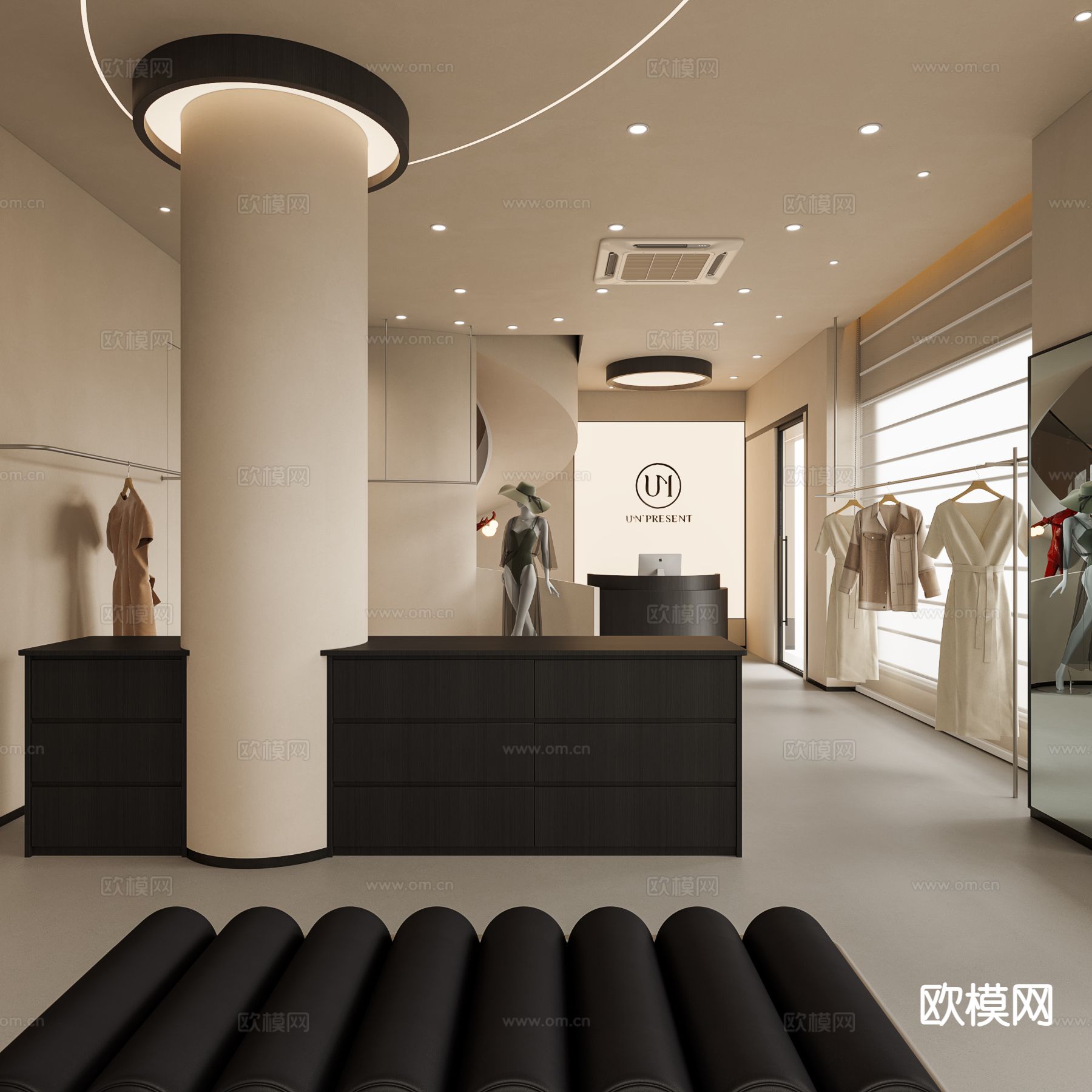 奶油风服装店 女装店3d模型