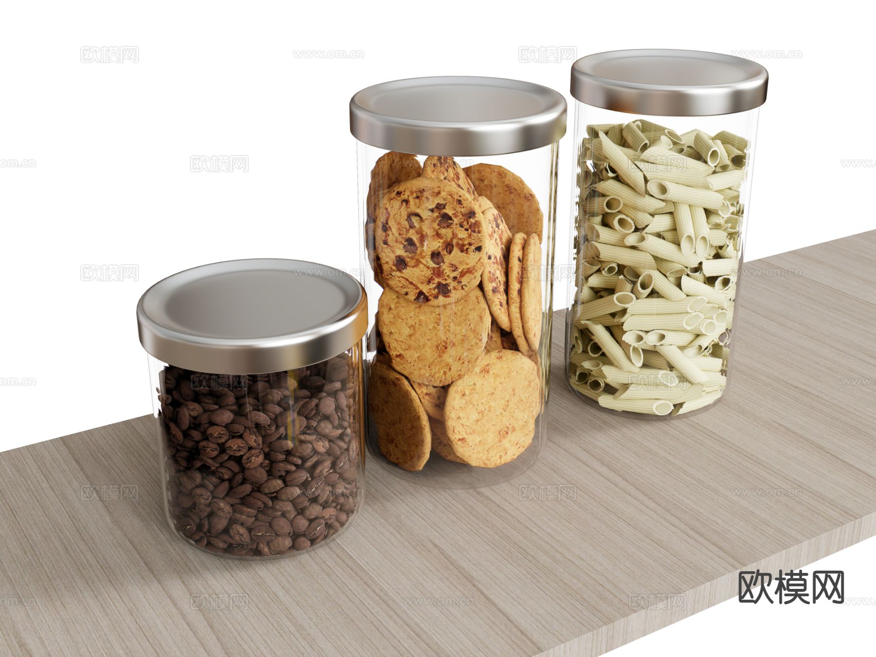食物 咖啡豆 饼干 通心粉su模型下载（渲染图2）