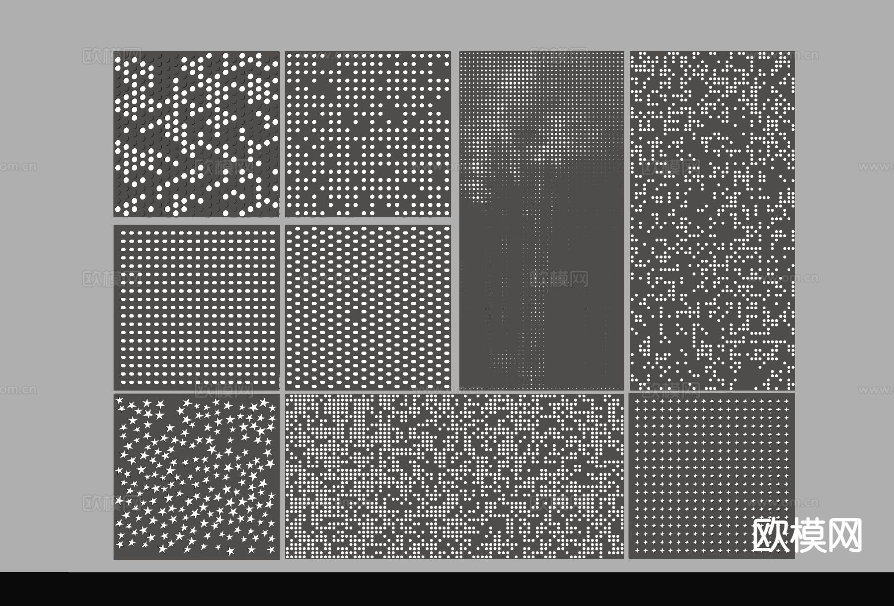现代冲孔板 穿孔板su模型下载（渲染图1）