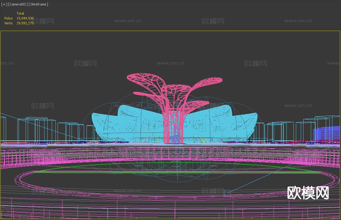 花木市场鸟瞰规划3d模型