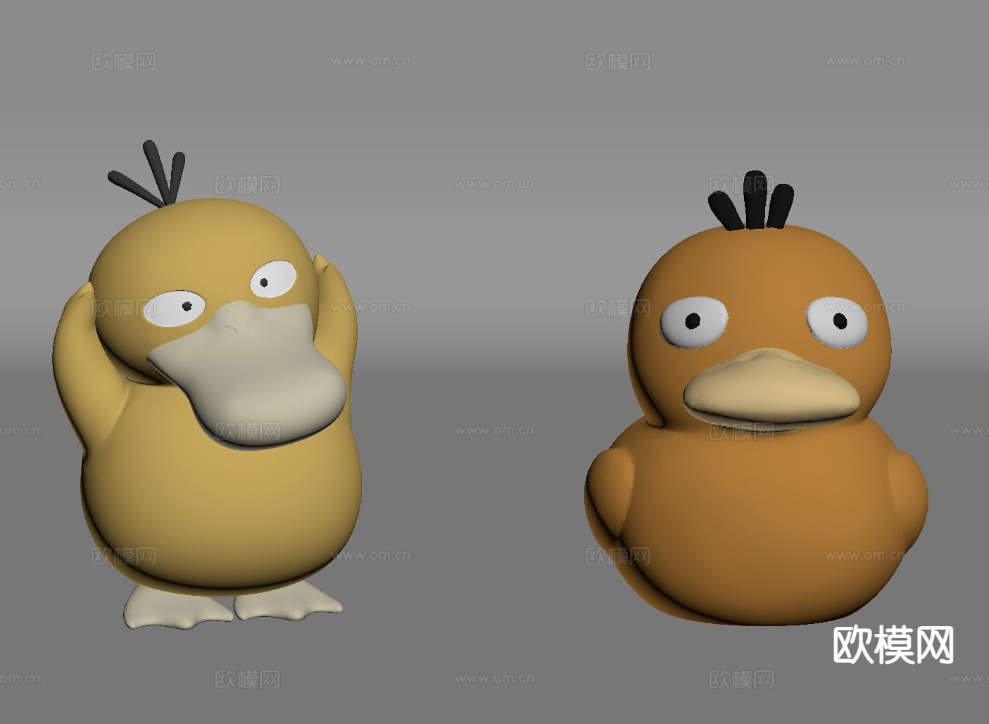 现代玩偶 可达鸭 公仔 摆件su模型下载（渲染图1）