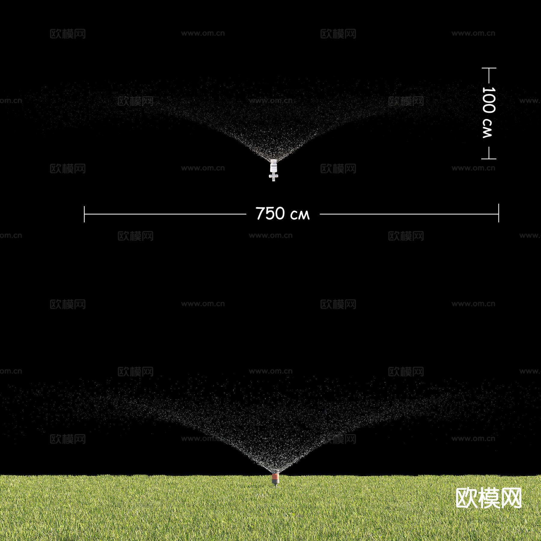 草地草坪 喷淋设备 浇水 喷泉3d模型
