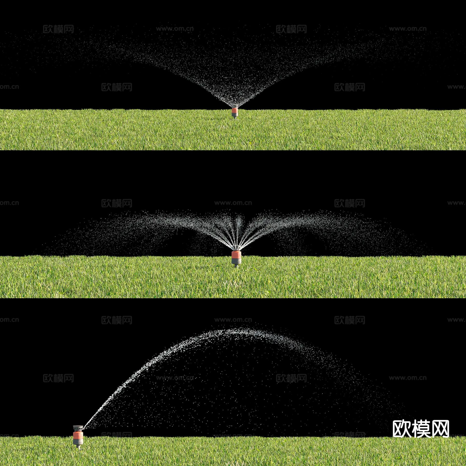 草地草坪 喷淋设备 浇水 喷泉3d模型