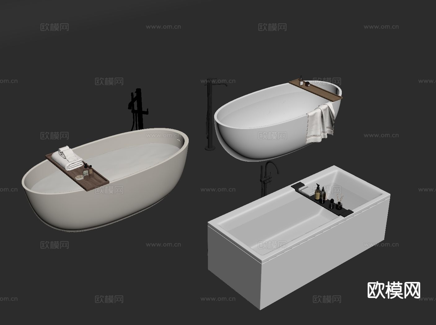 现代浴缸su模型下载（渲染图1）
