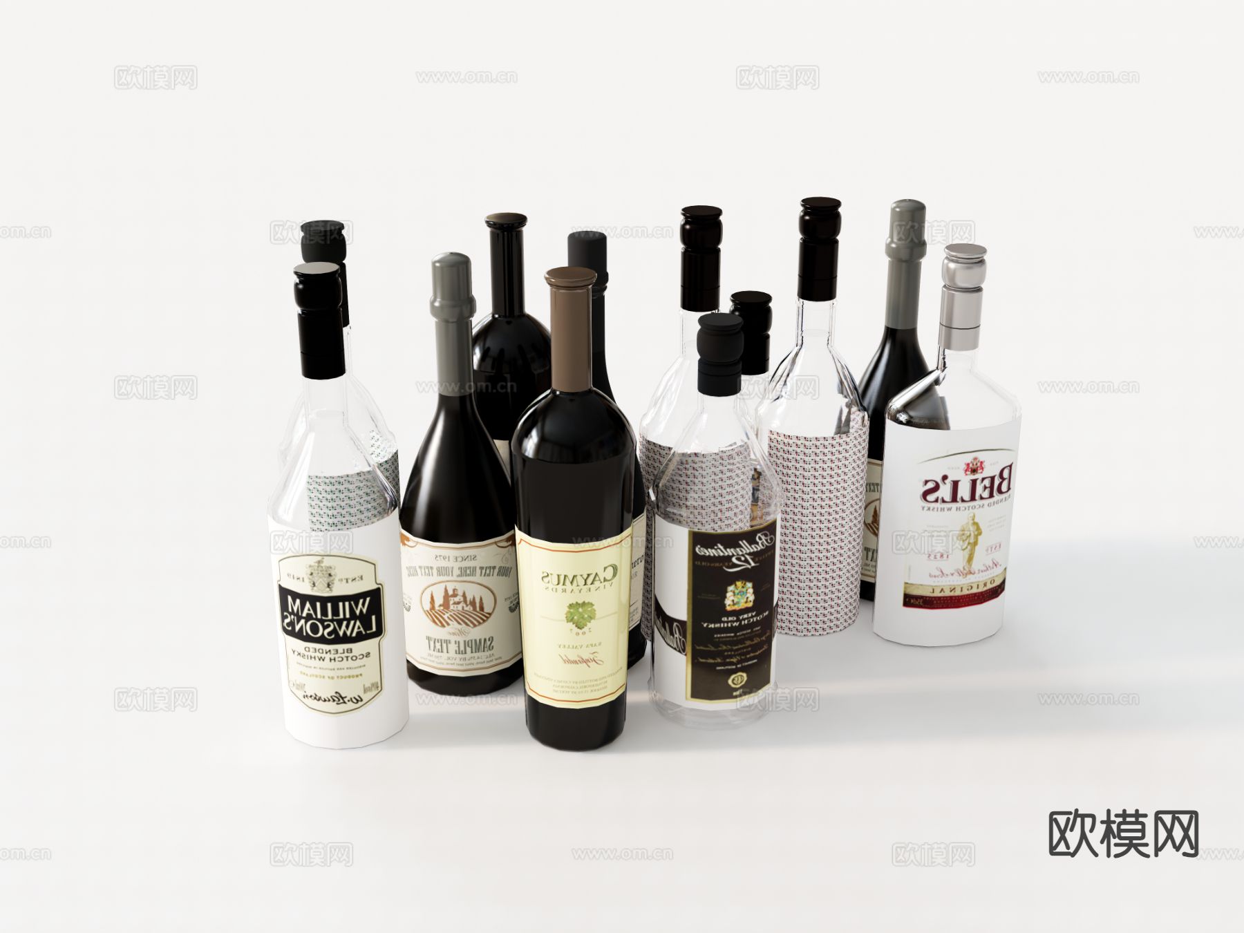 酒具 酒瓶su模型下载（渲染图2）