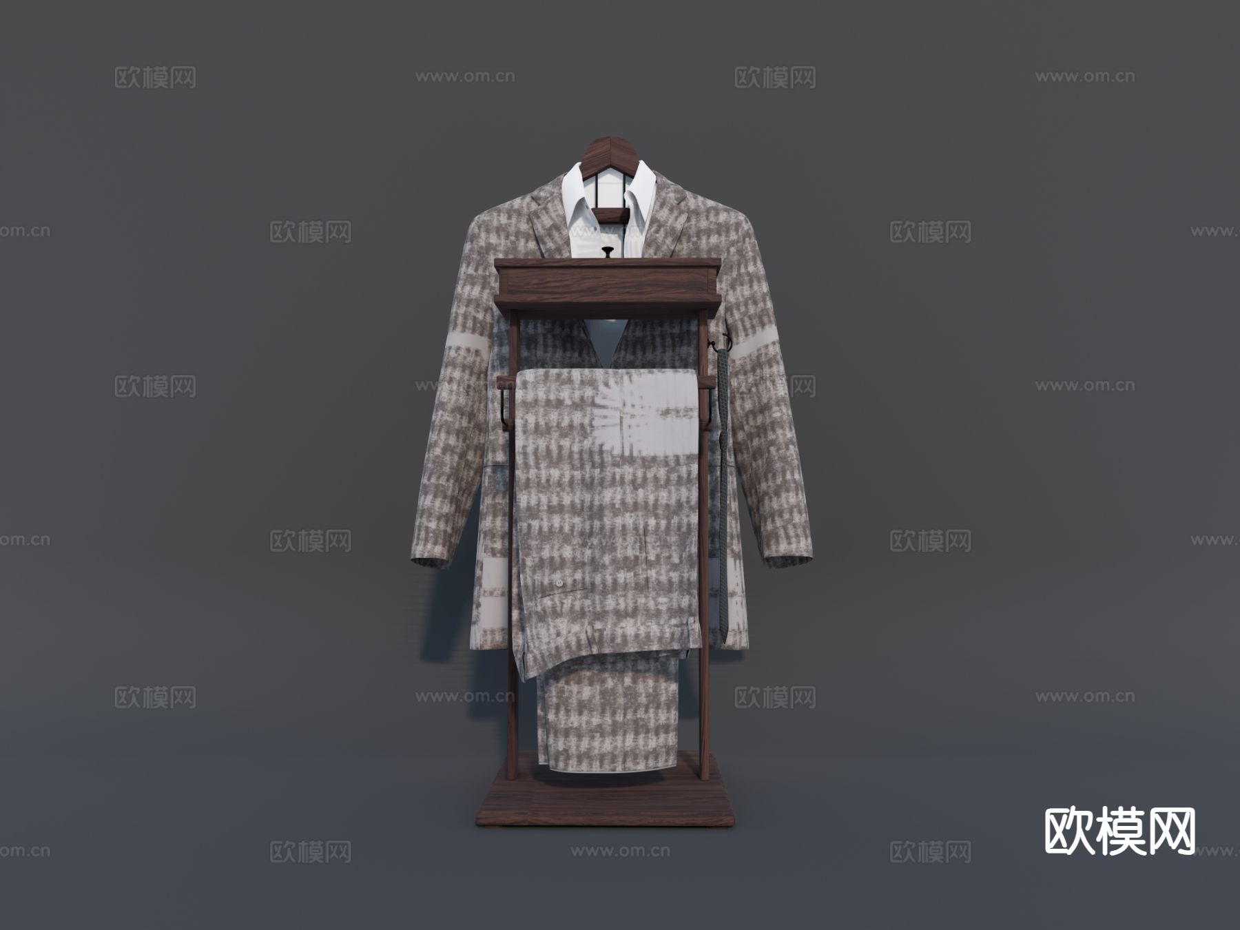 男士服装 衣服 西装 裤子su模型下载（渲染图2）