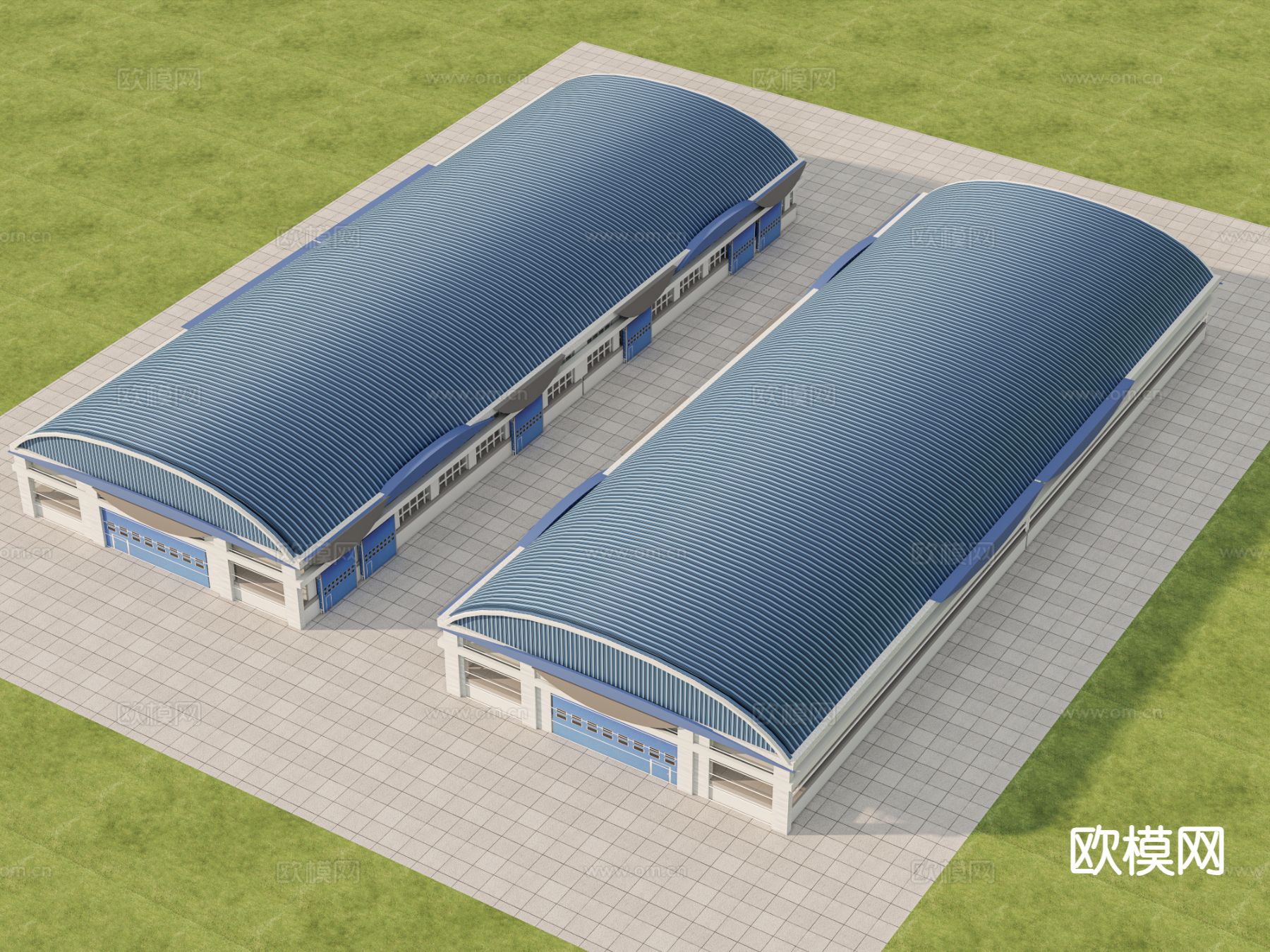 厂房鸟瞰 工业园 产业园su模型下载（渲染图2）