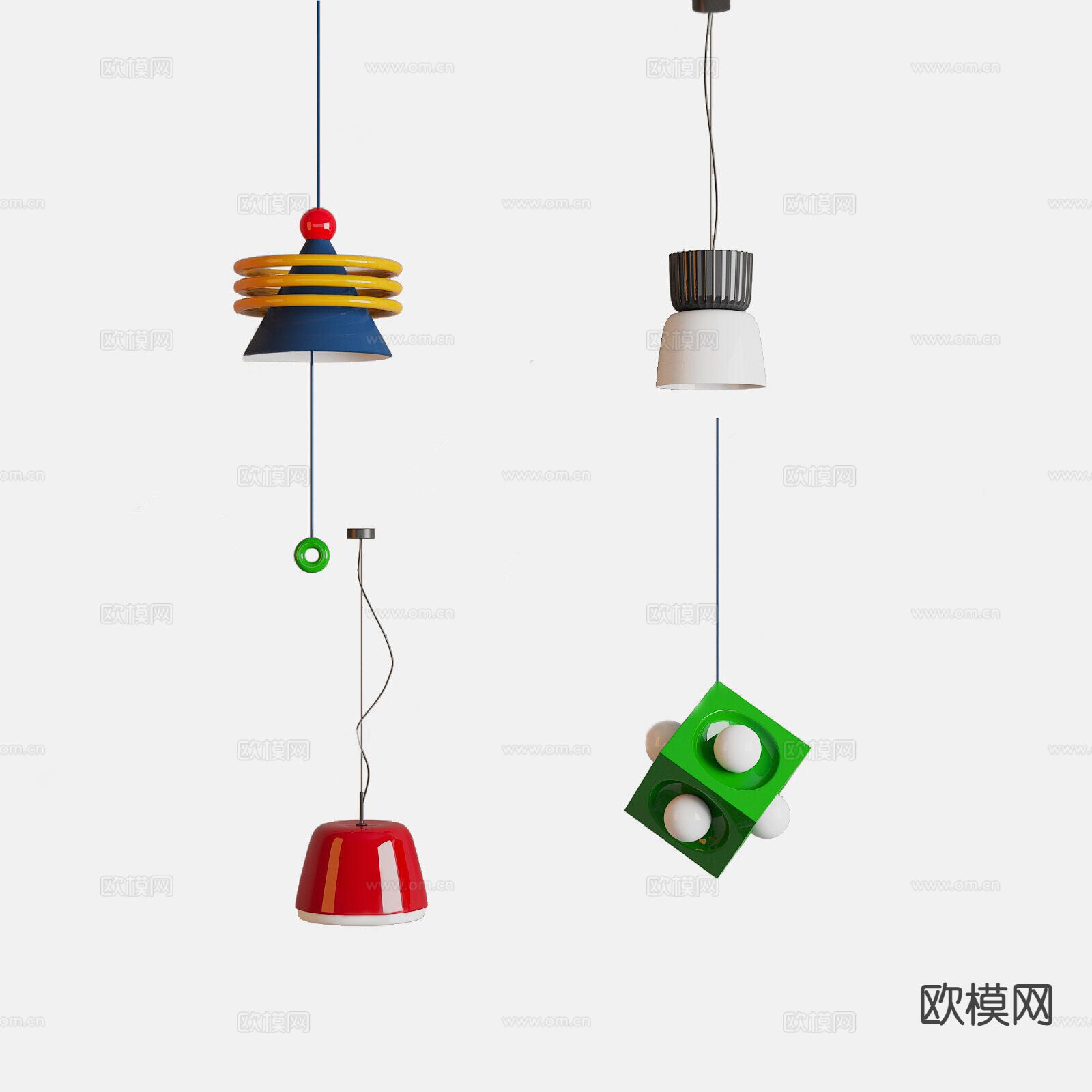 多巴胺吊灯 餐厅吊灯su模型下载（渲染图2）