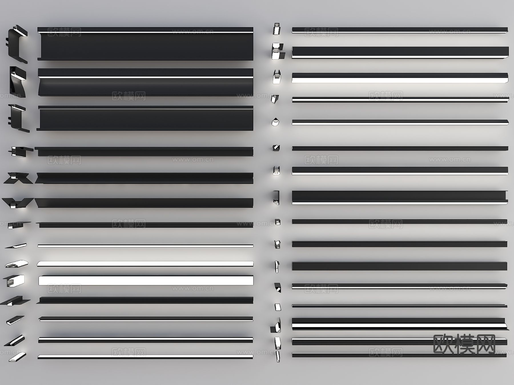 线条灯 天花灯槽 洗墙灯su模型下载（渲染图2）