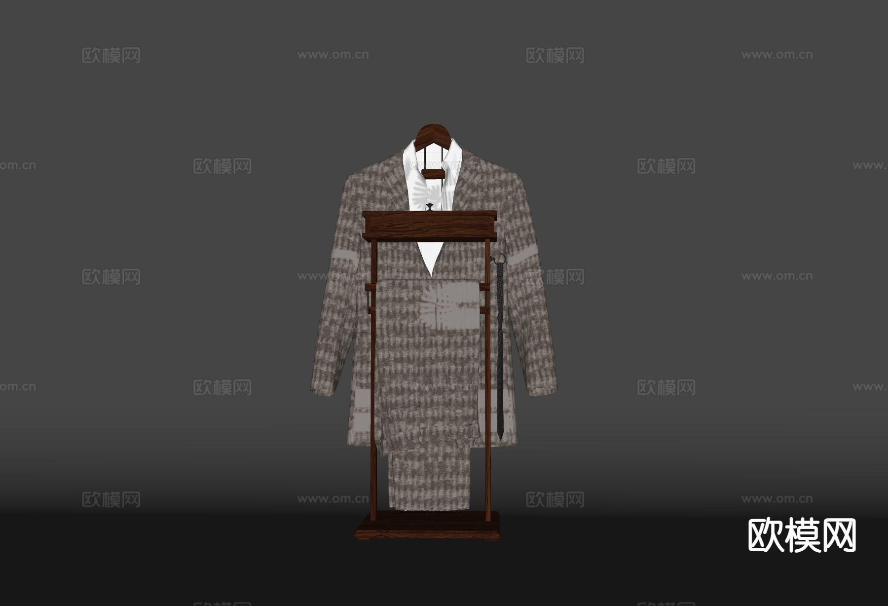 男士服装 衣服 西装 裤子su模型下载（渲染图1）