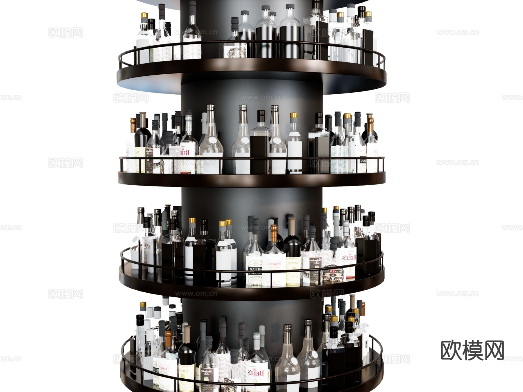 酒具 酒瓶 酒杯 酒架su模型下载（渲染图2）
