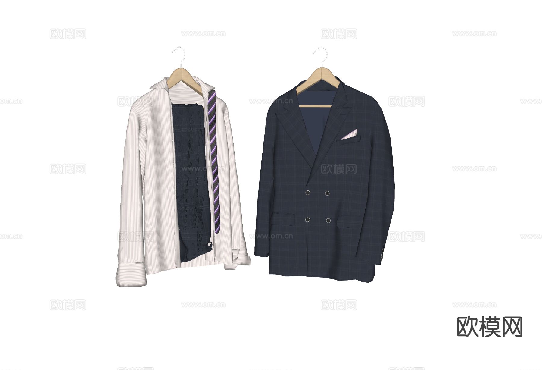 男士服装 外套 西装su模型下载（渲染图1）