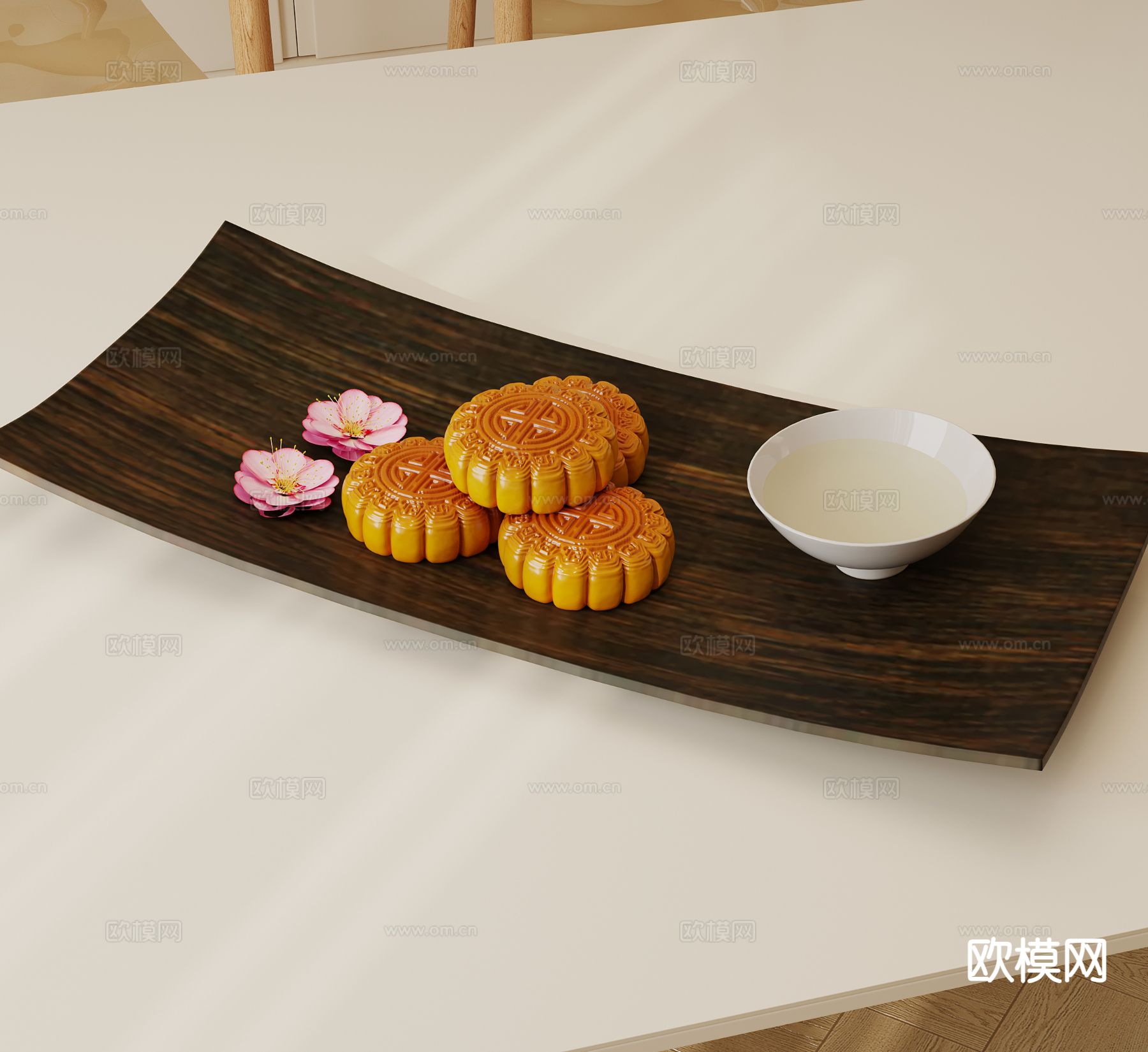 食物 节日美食 中秋月饼3d模型