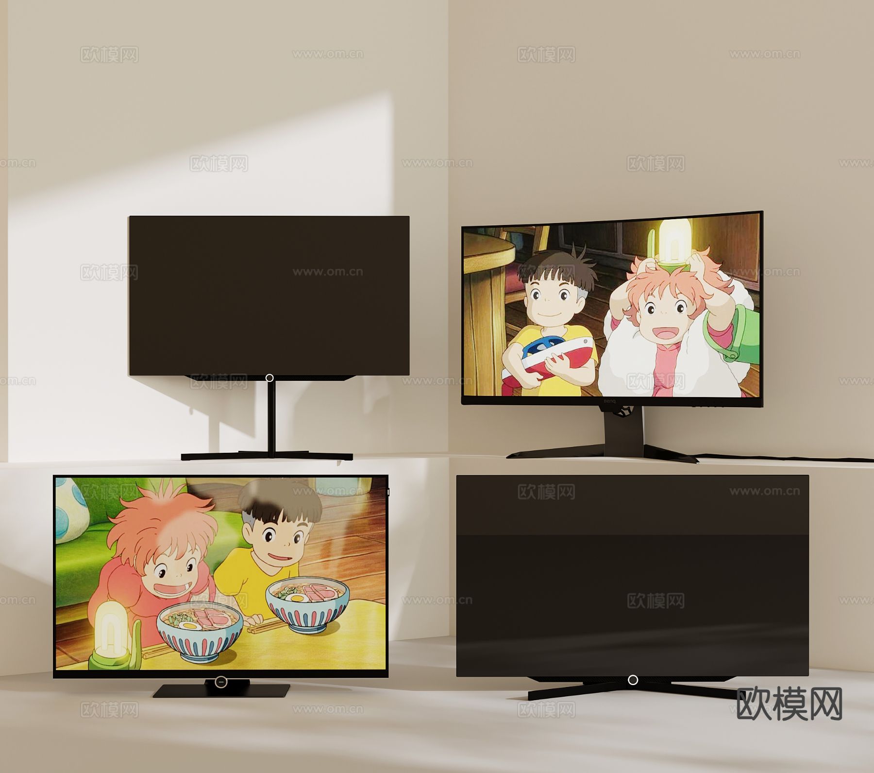 现代电脑屏幕 显示器3d模型