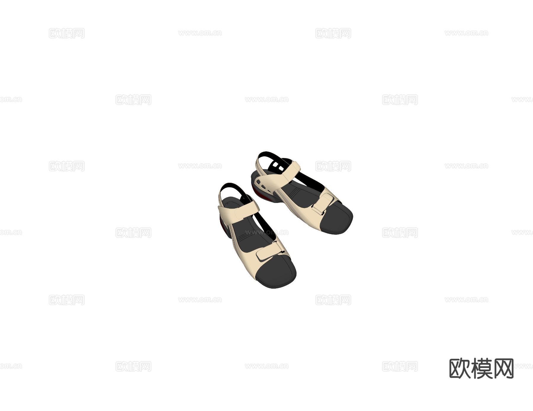 现代凉鞋 女士凉鞋su模型下载（渲染图1）