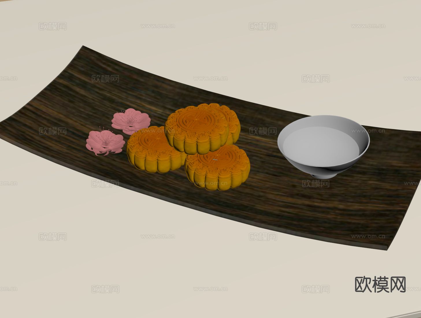 食物 中秋礼品盒 中秋月饼su模型下载（渲染图1）