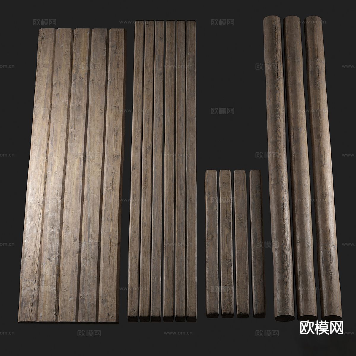 木头 木桩 木梁 柱子3d模型下载