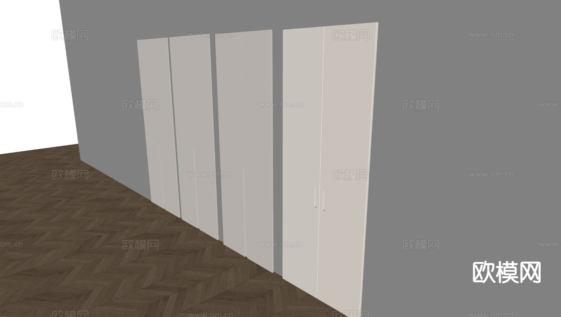 现代门板 衣柜门板su模型下载（渲染图1）